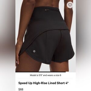 lululemon athletica Women's Black Speed Up Shorts